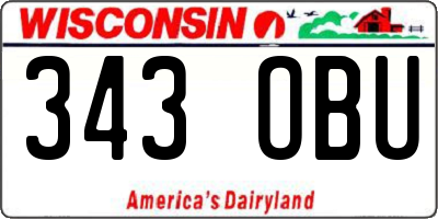 WI license plate 343OBU