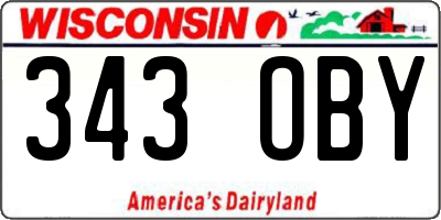 WI license plate 343OBY