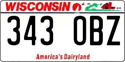WI license plate 343OBZ