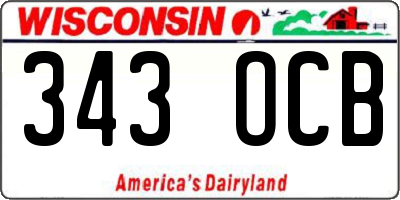 WI license plate 343OCB