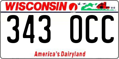 WI license plate 343OCC