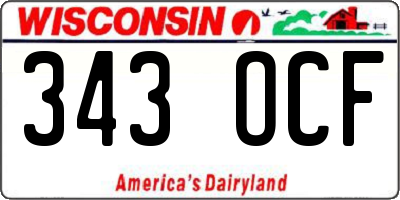 WI license plate 343OCF
