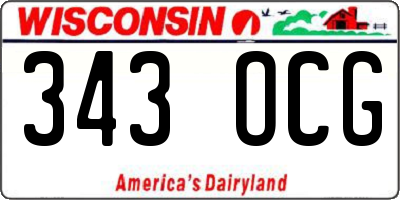 WI license plate 343OCG