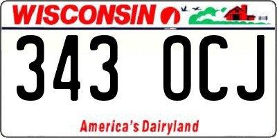 WI license plate 343OCJ