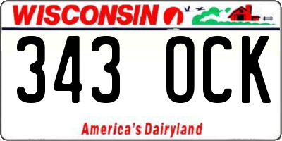 WI license plate 343OCK