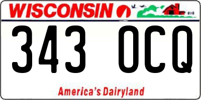 WI license plate 343OCQ