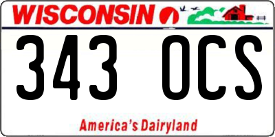 WI license plate 343OCS