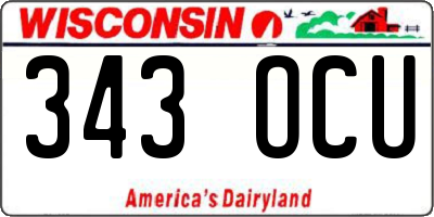 WI license plate 343OCU