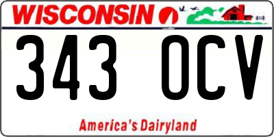WI license plate 343OCV
