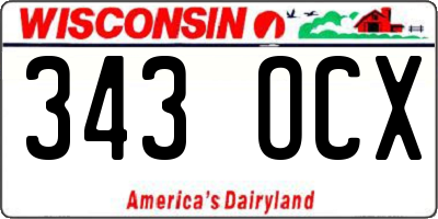 WI license plate 343OCX