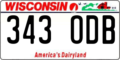 WI license plate 343ODB