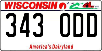 WI license plate 343ODD