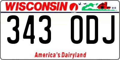WI license plate 343ODJ