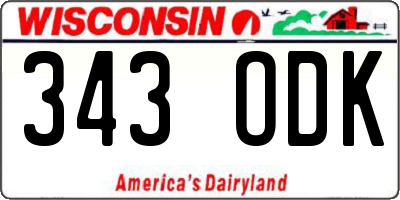 WI license plate 343ODK
