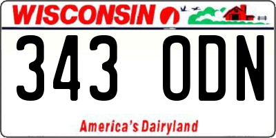 WI license plate 343ODN