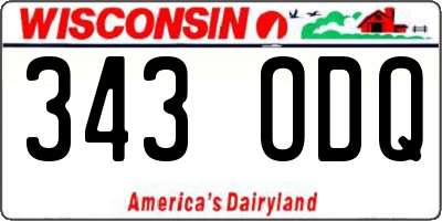 WI license plate 343ODQ