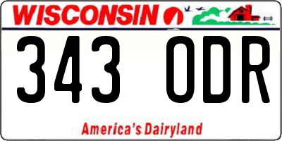 WI license plate 343ODR