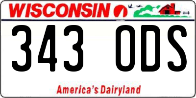 WI license plate 343ODS