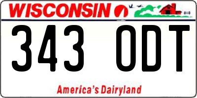 WI license plate 343ODT