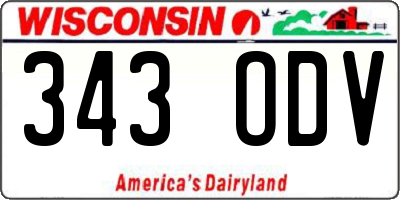 WI license plate 343ODV
