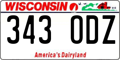 WI license plate 343ODZ