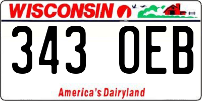 WI license plate 343OEB