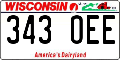 WI license plate 343OEE