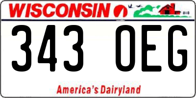 WI license plate 343OEG