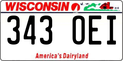 WI license plate 343OEI