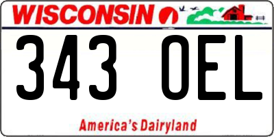 WI license plate 343OEL