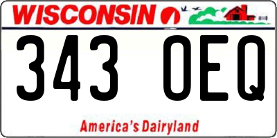 WI license plate 343OEQ