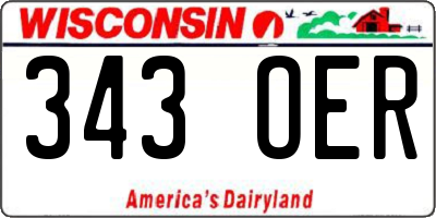 WI license plate 343OER