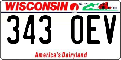 WI license plate 343OEV