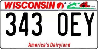 WI license plate 343OEY