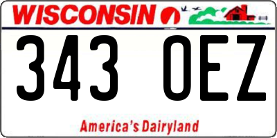 WI license plate 343OEZ