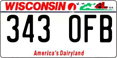 WI license plate 343OFB
