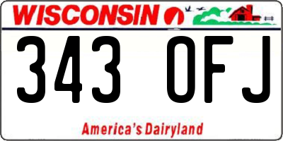 WI license plate 343OFJ