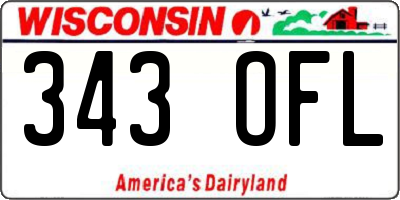 WI license plate 343OFL