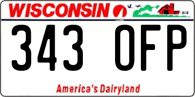 WI license plate 343OFP