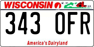 WI license plate 343OFR