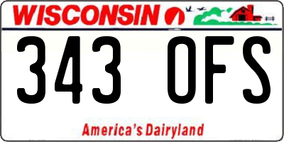 WI license plate 343OFS