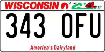 WI license plate 343OFU