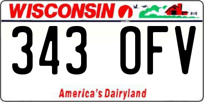 WI license plate 343OFV
