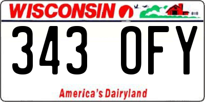WI license plate 343OFY