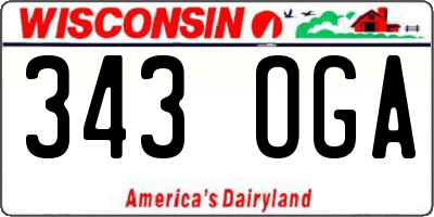 WI license plate 343OGA