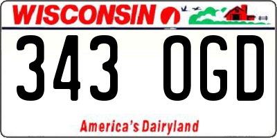 WI license plate 343OGD