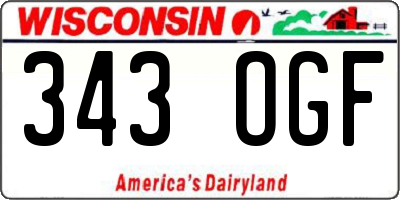 WI license plate 343OGF