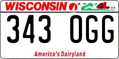 WI license plate 343OGG