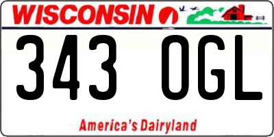 WI license plate 343OGL