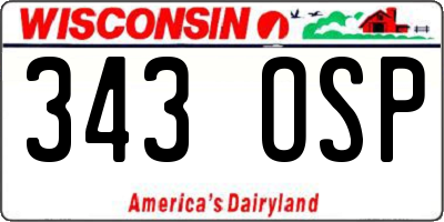 WI license plate 343OSP